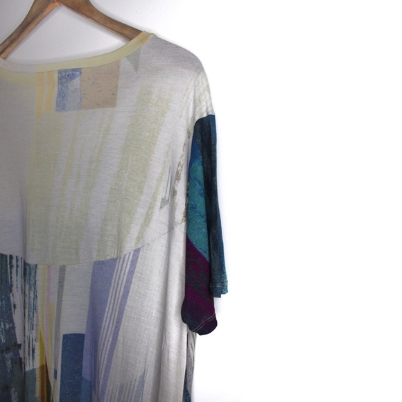 Biya by Johnny Was Multicolored Short Sleeve Long Oversized Boho Top Small - Picture 7 of 9